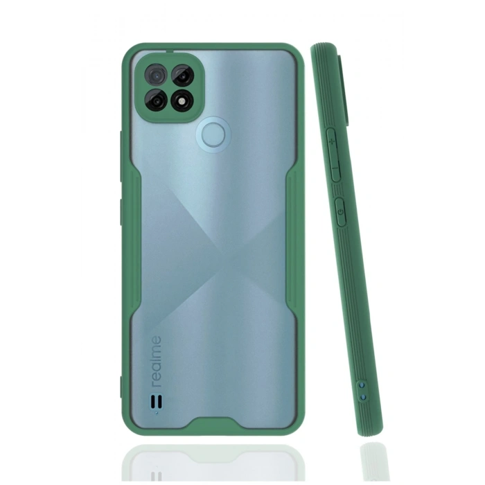 Mey İthalat®  Realme C21 Kılıf Platin Silikon - Yeşil