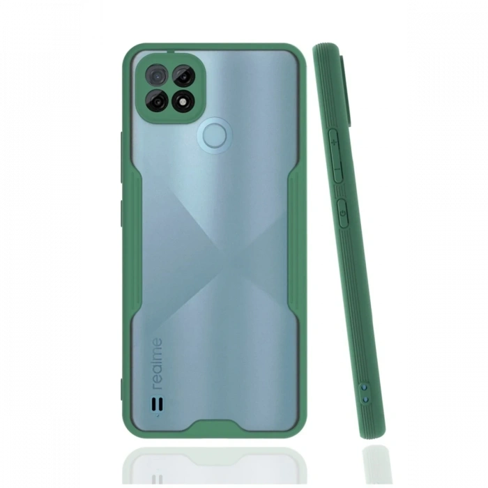 Mey İthalat®  Realme C21 Kılıf Platin Silikon - Yeşil