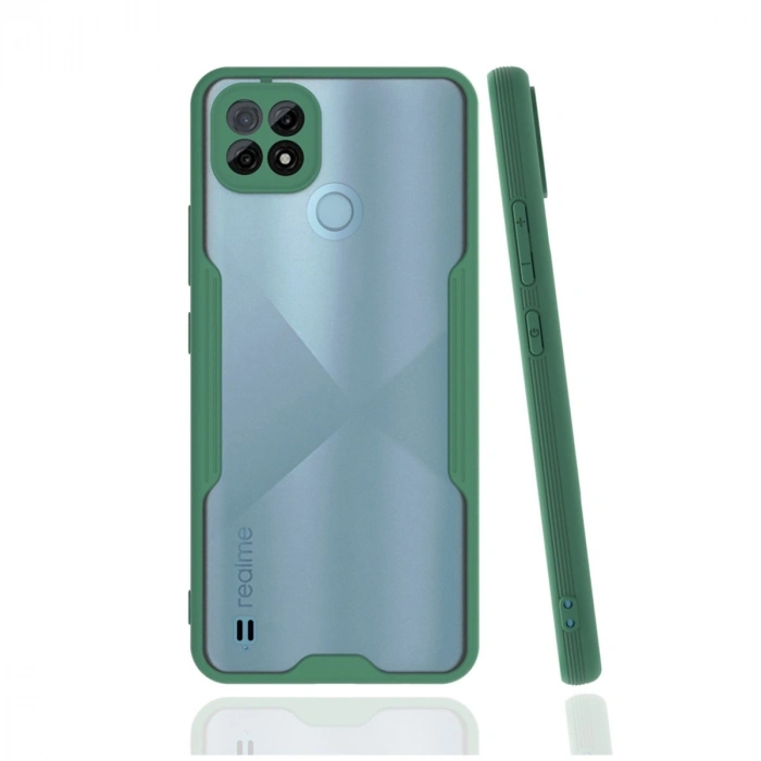 Mey İthalat®  Realme C21 Kılıf Platin Silikon - Yeşil
