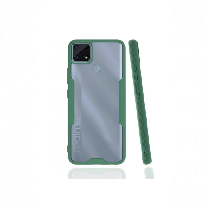 Mey İthalat®  Realme C25 Kılıf Platin Silikon - Yeşil