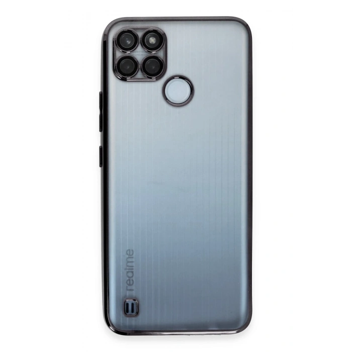 Mey İthalat®  Realme C25Y Kılıf  Lensli Silikon - Siyah