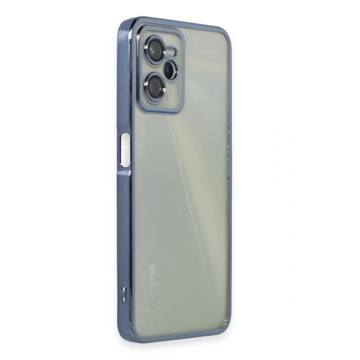 Mey İthalat®  Realme C35 Kılıf  Lensli Silikon - Açık Mavi
