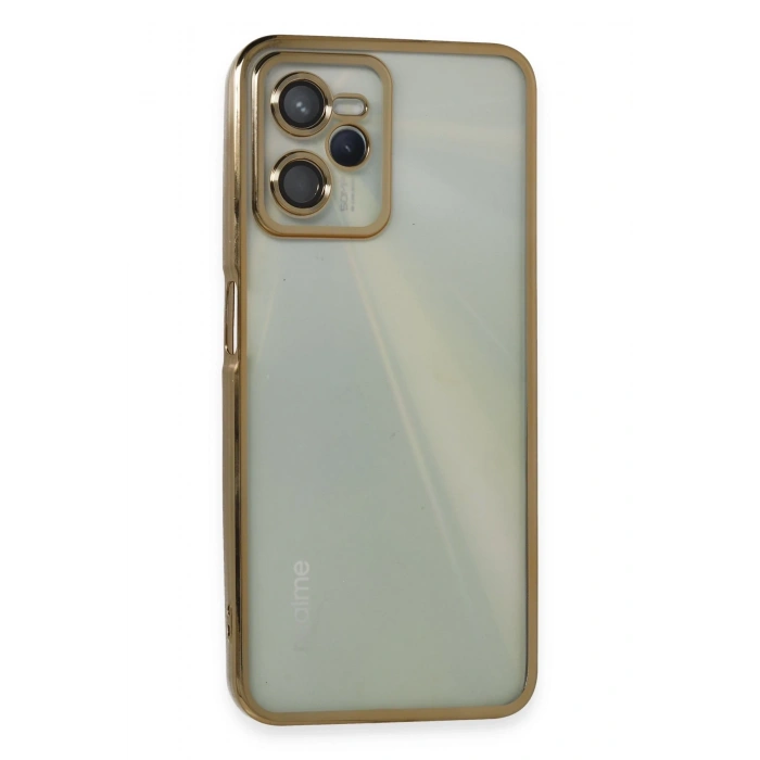 Mey İthalat®  Realme C35 Kılıf  Lensli Silikon - Gold