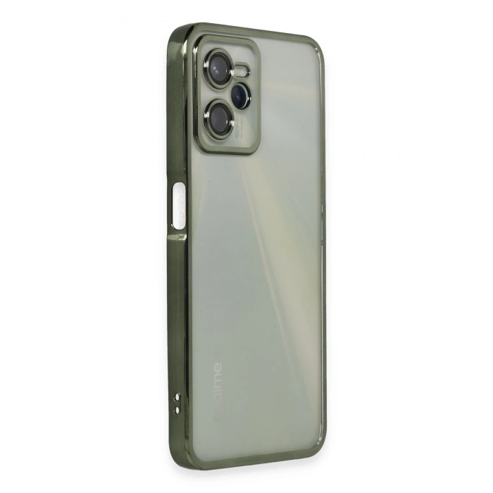 Mey İthalat®  Realme C35 Kılıf  Lensli Silikon - Yeşil