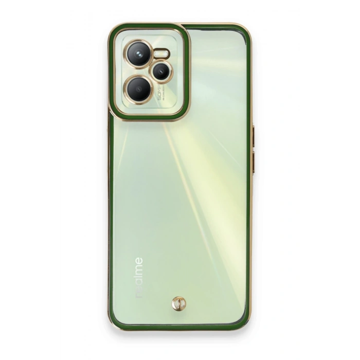 Mey İthalat®  Realme C35 Kılıf Liva Lens Silikon - Yeşil