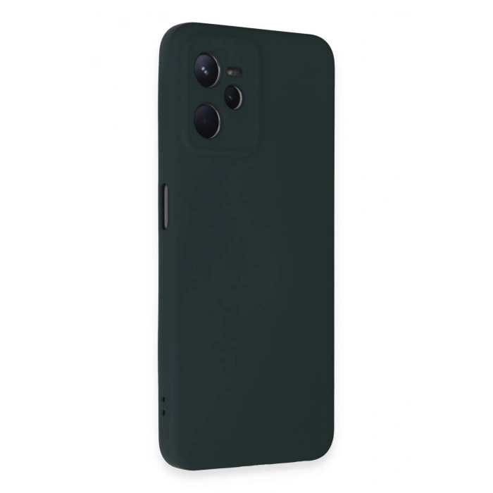 Mey İthalat®  Realme C35 Kılıf Nano içi Kadife Silikon - Koyu Yeşil