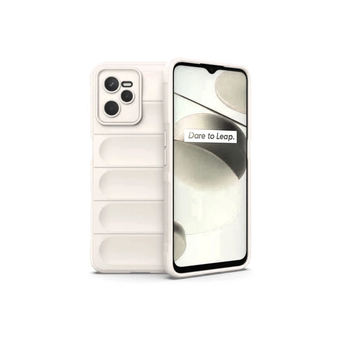 Mey İthalat®  Realme C35 Kılıf Optimum Silikon - Krem