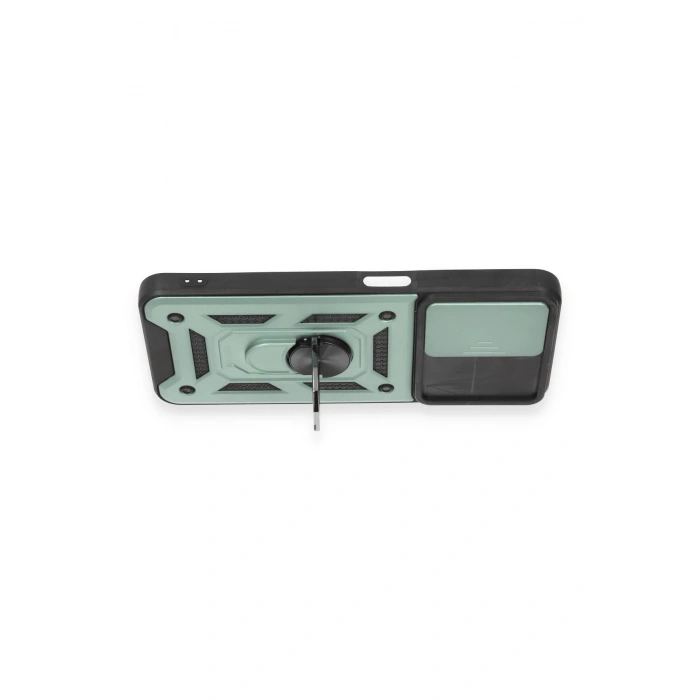 Mey İthalat®  Realme C35 Kılıf Pars Lens Yüzüklü Silikon - Yeşil
