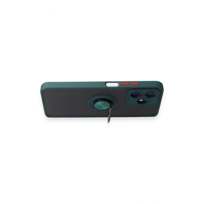 Mey İthalat®  Realme C53 Kılıf Montreal Yüzüklü Silikon Kapak - Yeşil