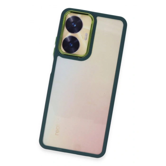 Mey İthalat®  Realme C55 Kılıf Dora Kapak - Haki Yeşil