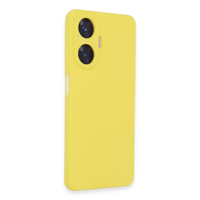 Mey İthalat®  Realme C55 Kılıf Nano içi Kadife Silikon - Sarı