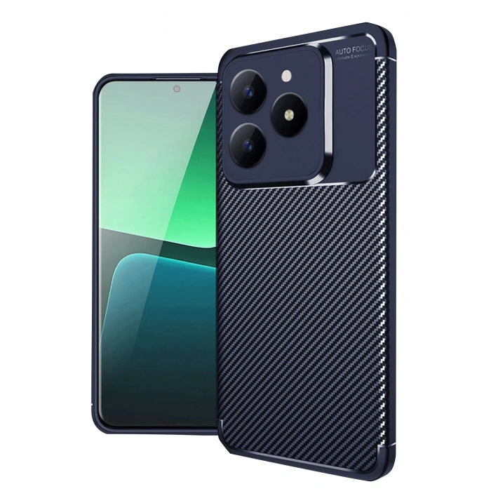 Mey İthalat®  Realme C61 Kılıf Auto Focus Karbon Kapak - Lacivert