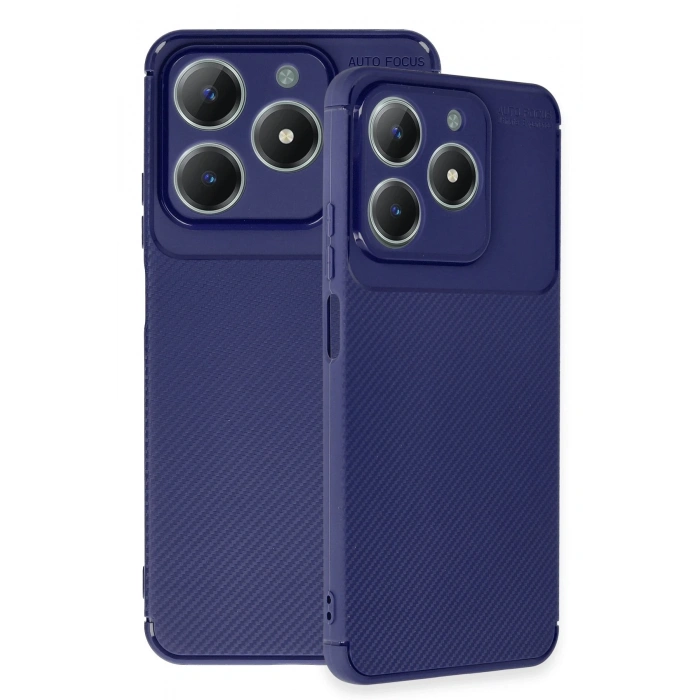 Mey İthalat®  Realme C61 Kılıf Auto Focus Karbon Kapak - Lacivert
