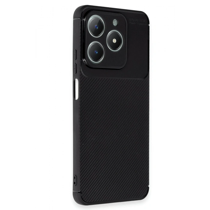 Mey İthalat®  Realme C61 Kılıf Auto Focus Karbon Kapak - Siyah