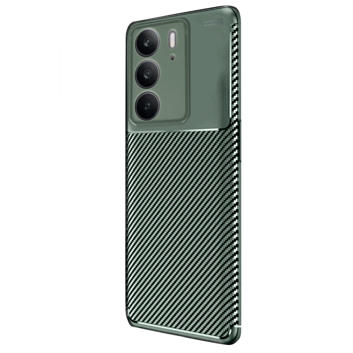 Mey İthalat®  Realme C75 4G Auto Focus Karbon Kapak - Koyu Yeşil