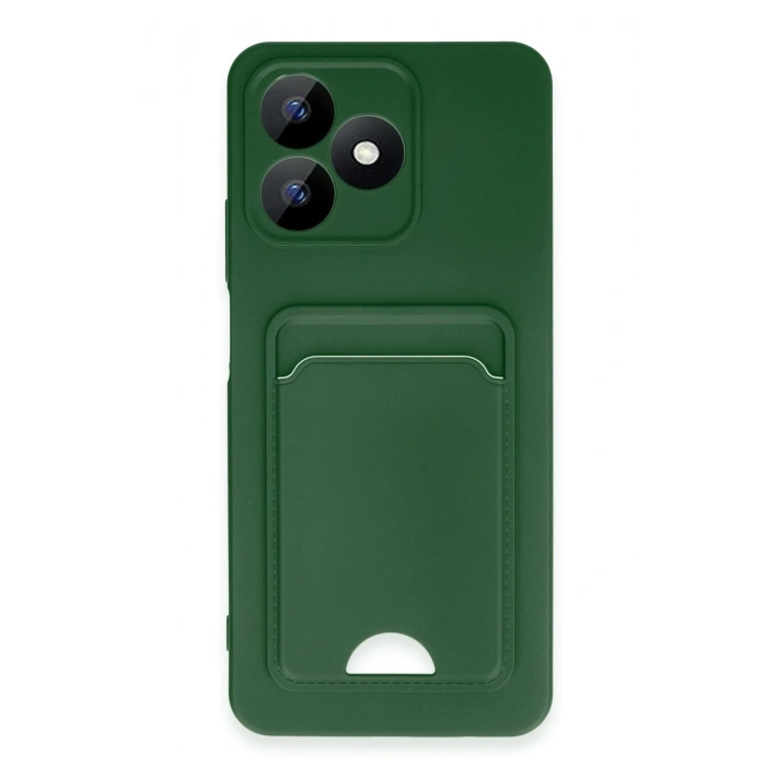 Mey İthalat®  Realme Note 50 4G Kılıf Kelvin Kartvizitli Silikon - Koyu Yeşil