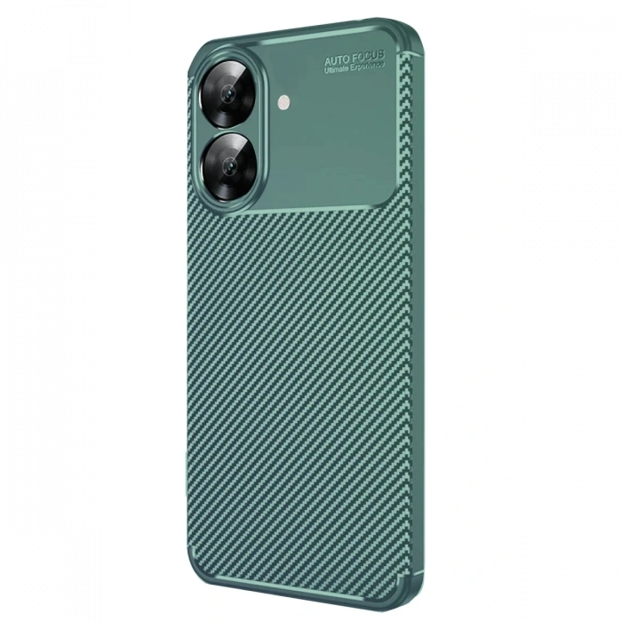 Mey İthalat®  Realme Note 60 Kılıf Auto Focus Karbon Kapak - Koyu Yeşil