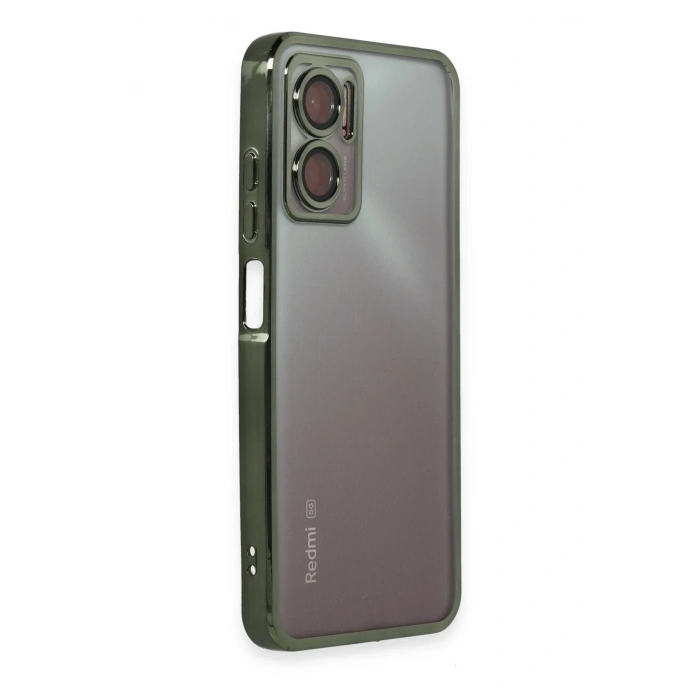 Mey İthalat®   Redmi 10 5G Kılıf  Lensli Silikon - Yeşil