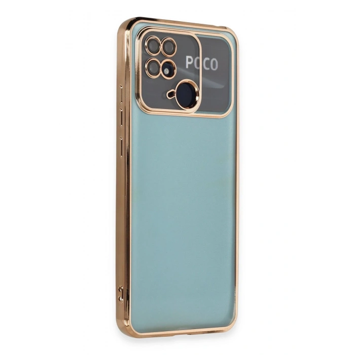 Mey İthalat®   Redmi 10C Kılıf  Lensli Silikon - Gold
