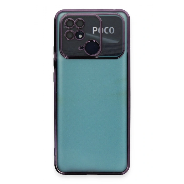 Mey İthalat®   Redmi 10C Kılıf  Lensli Silikon - Mor
