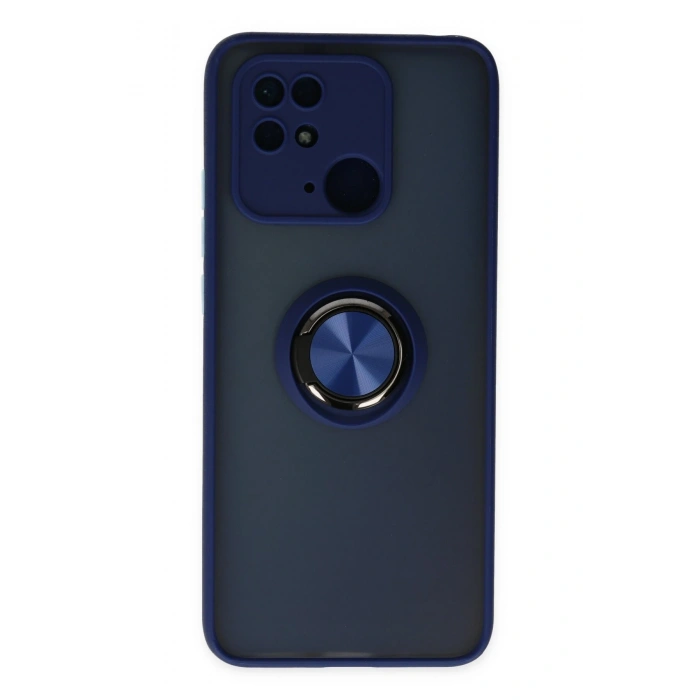 Mey İthalat®   Redmi 10C Kılıf Montreal Yüzüklü Silikon Kapak - Lacivert