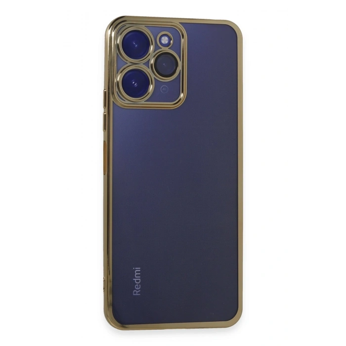 Mey İthalat®   Redmi 12 Kılıf  Lensli Silikon - Gold