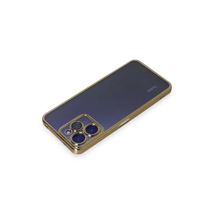 Mey İthalat®   Redmi 12 Kılıf  Lensli Silikon - Gold