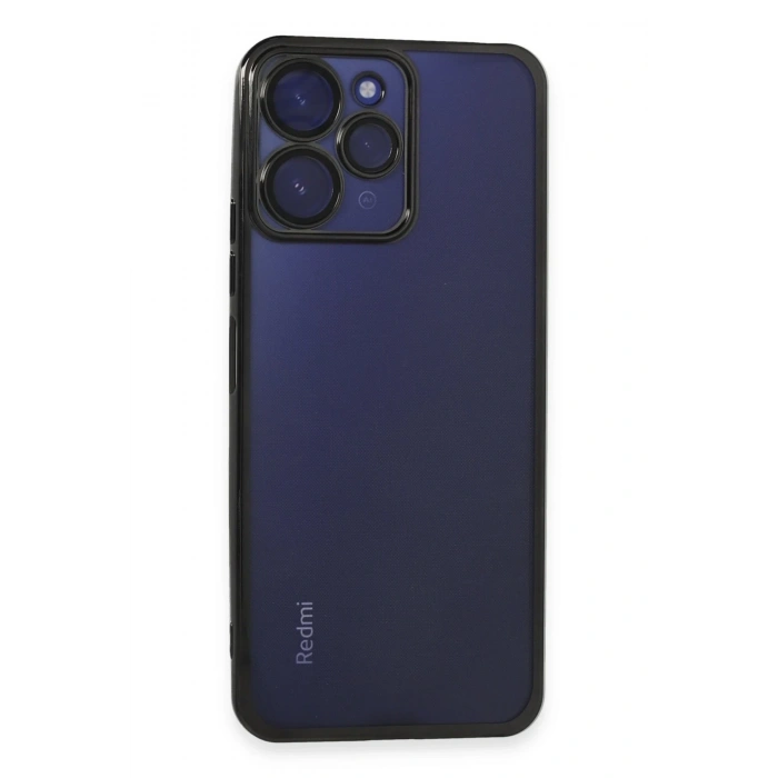 Mey İthalat®   Redmi 12 Kılıf  Lensli Silikon - Siyah