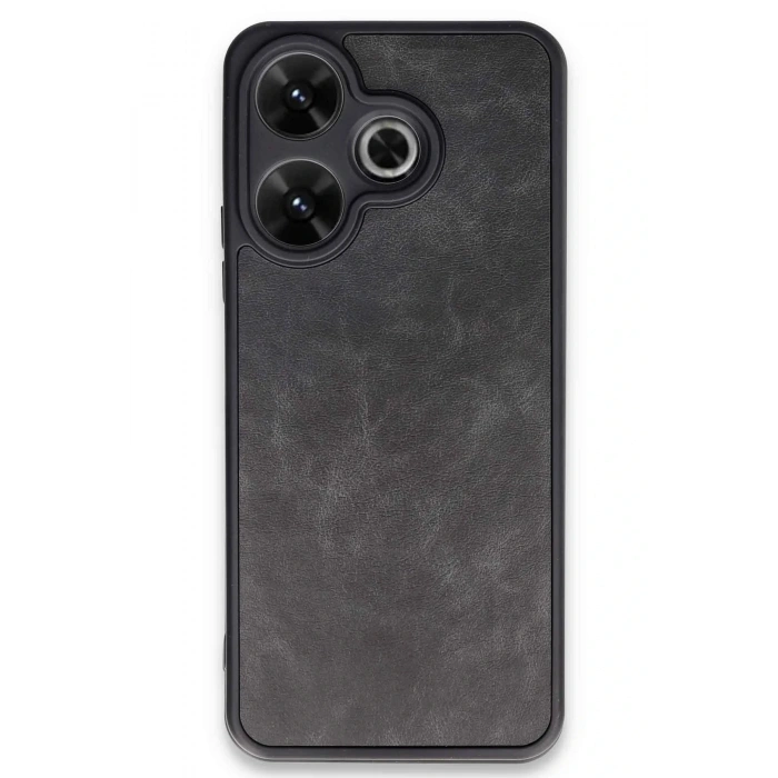 Mey İthalat®   Redmi 13 4G Kılıf Aras Deri Kapak - Siyah