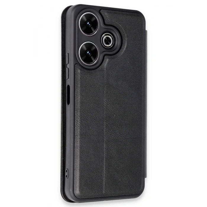 Mey İthalat®   Redmi 13 4G Kılıf Flip Cover - Siyah