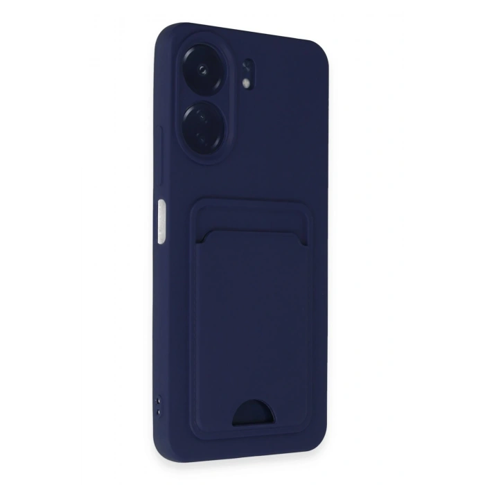 Mey İthalat®   Redmi 13C Kılıf Kelvin Kartvizitli Silikon - Lacivert