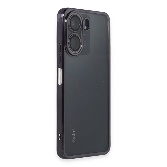 Mey İthalat®   Redmi 13C Kılıf  Lensli Silikon - Mor