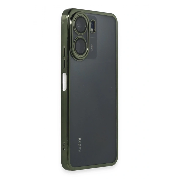 Mey İthalat®   Redmi 13C Kılıf  Lensli Silikon - Yeşil