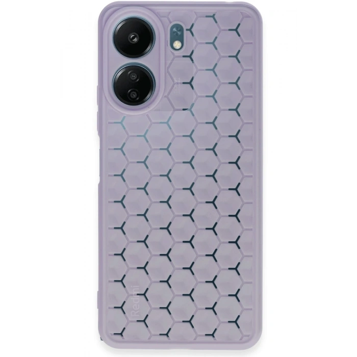 Mey İthalat®   Redmi 13C Kılıf Petek Silikon Kapak - Lila