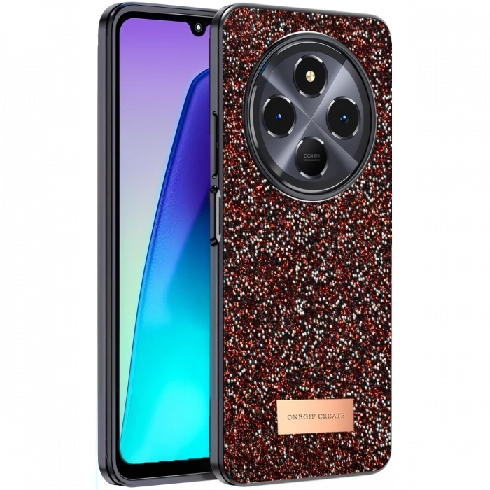 Mey İthalat®   Redmi 14C Bright Simli Kapak - Derin Mor