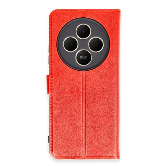 Mey İthalat®   Redmi 14C Kılıf Trend S Plus Kapaklı Kılıf - Kırmızı