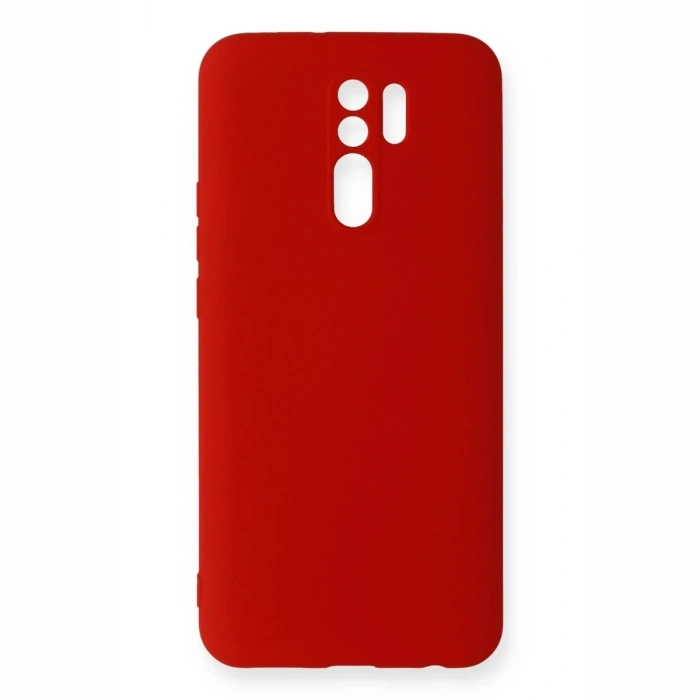 Mey İthalat®   Redmi 9 Kılıf Nano içi Kadife Silikon - Kırmızı