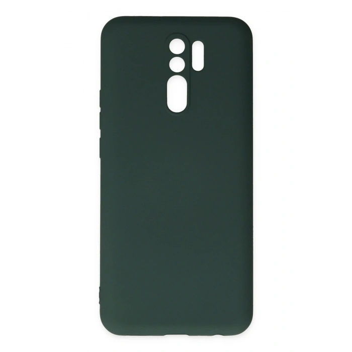 Mey İthalat®   Redmi 9 Kılıf Nano içi Kadife Silikon - Koyu Yeşil