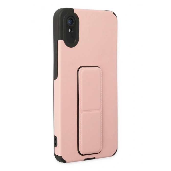Mey İthalat®   Redmi 9A Kılıf Mega Standlı Silikon - Pudra