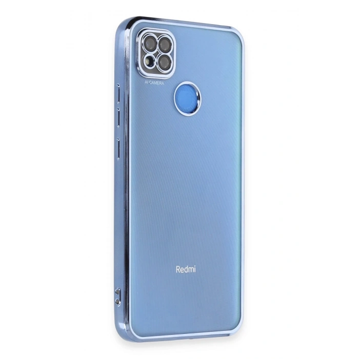 Mey İthalat®   Redmi 9C Kılıf  Lensli Silikon - Açık Mavi
