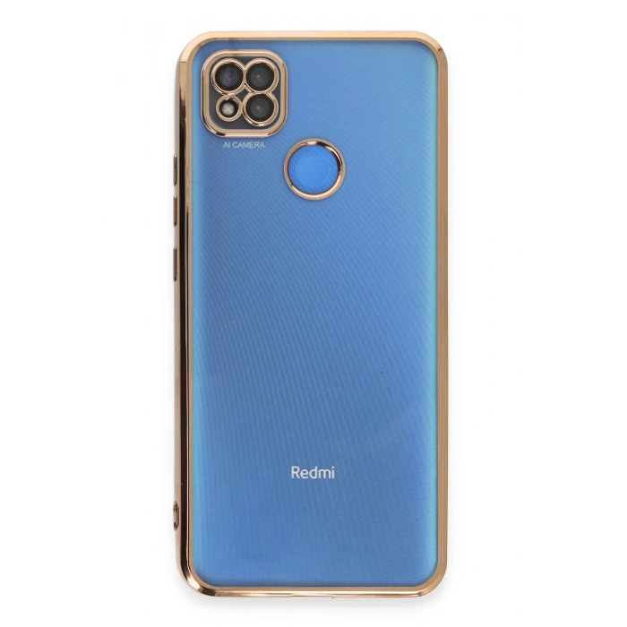 Mey İthalat®   Redmi 9C Kılıf  Lensli Silikon - Gold
