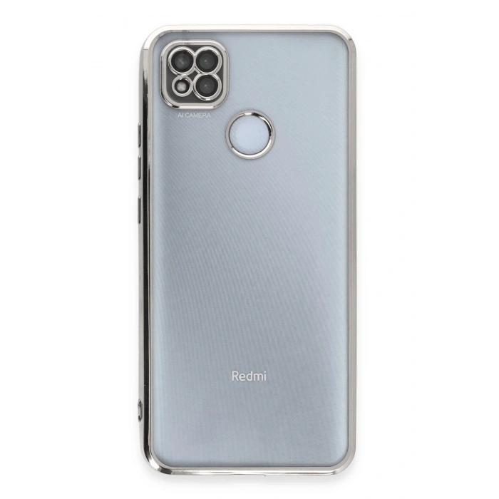 Mey İthalat®   Redmi 9C Kılıf  Lensli Silikon - Gümüş