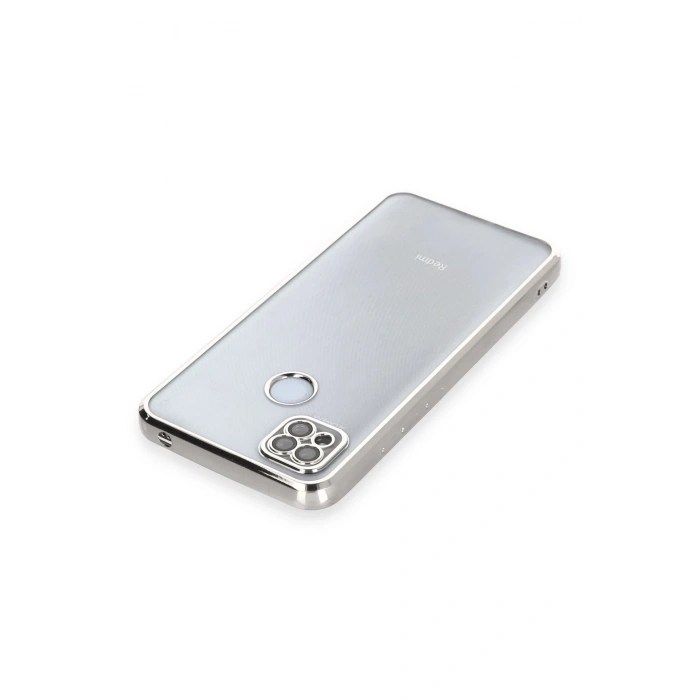 Mey İthalat®   Redmi 9C Kılıf  Lensli Silikon - Gümüş