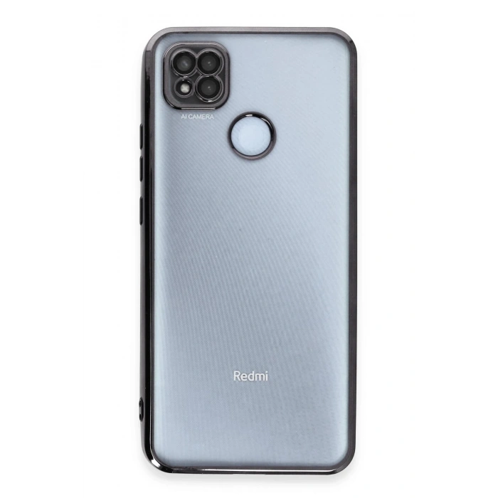 Mey İthalat®   Redmi 9C Kılıf  Lensli Silikon - Siyah