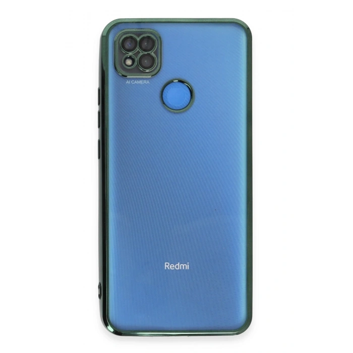 Mey İthalat®   Redmi 9C Kılıf  Lensli Silikon - Yeşil