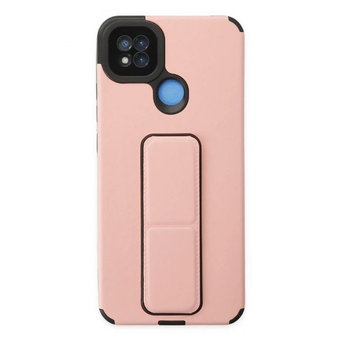 Mey İthalat®   Redmi 9C Kılıf Mega Standlı Silikon - Pudra