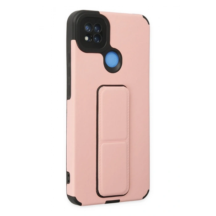 Mey İthalat®   Redmi 9C Kılıf Mega Standlı Silikon - Pudra
