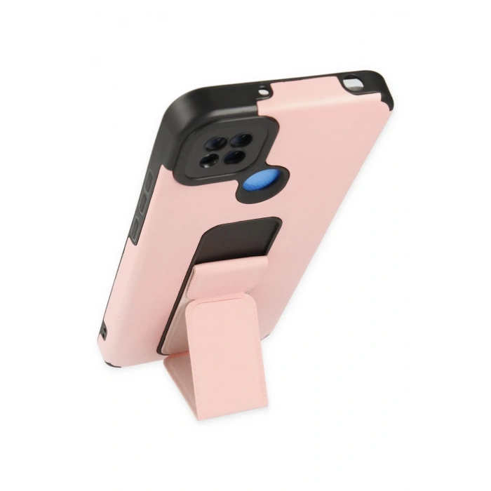 Mey İthalat®   Redmi 9C Kılıf Mega Standlı Silikon - Pudra