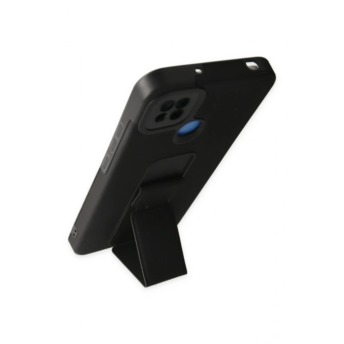 Mey İthalat®   Redmi 9C Kılıf Mega Standlı Silikon - Siyah