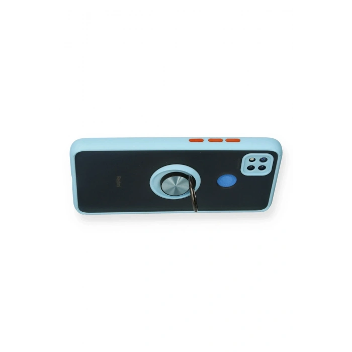 Mey İthalat®   Redmi 9C Kılıf Montreal Yüzüklü Silikon Kapak - Buz Mavi